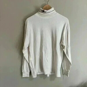 VINTAGE Belle Point L Soft Turtleneck Long sleeve Shirt Sweater Medium 80s Xmas